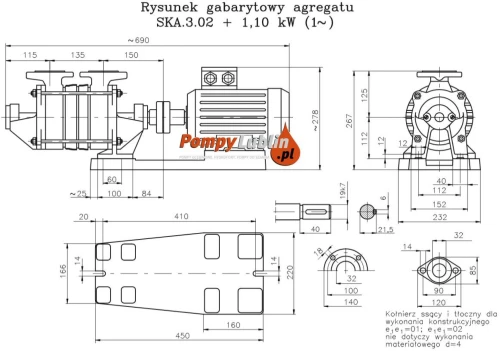 Pompa SKA 3,02 1,1KW 230V