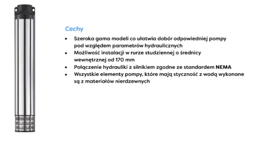 Pompa głębinowa 6SD 50-5(7,5kW) Omnigena silnik wodny