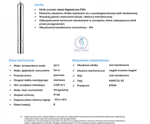 Silnik 2,5'' 0,55kW Omnigena 230V wbudowany kondensator