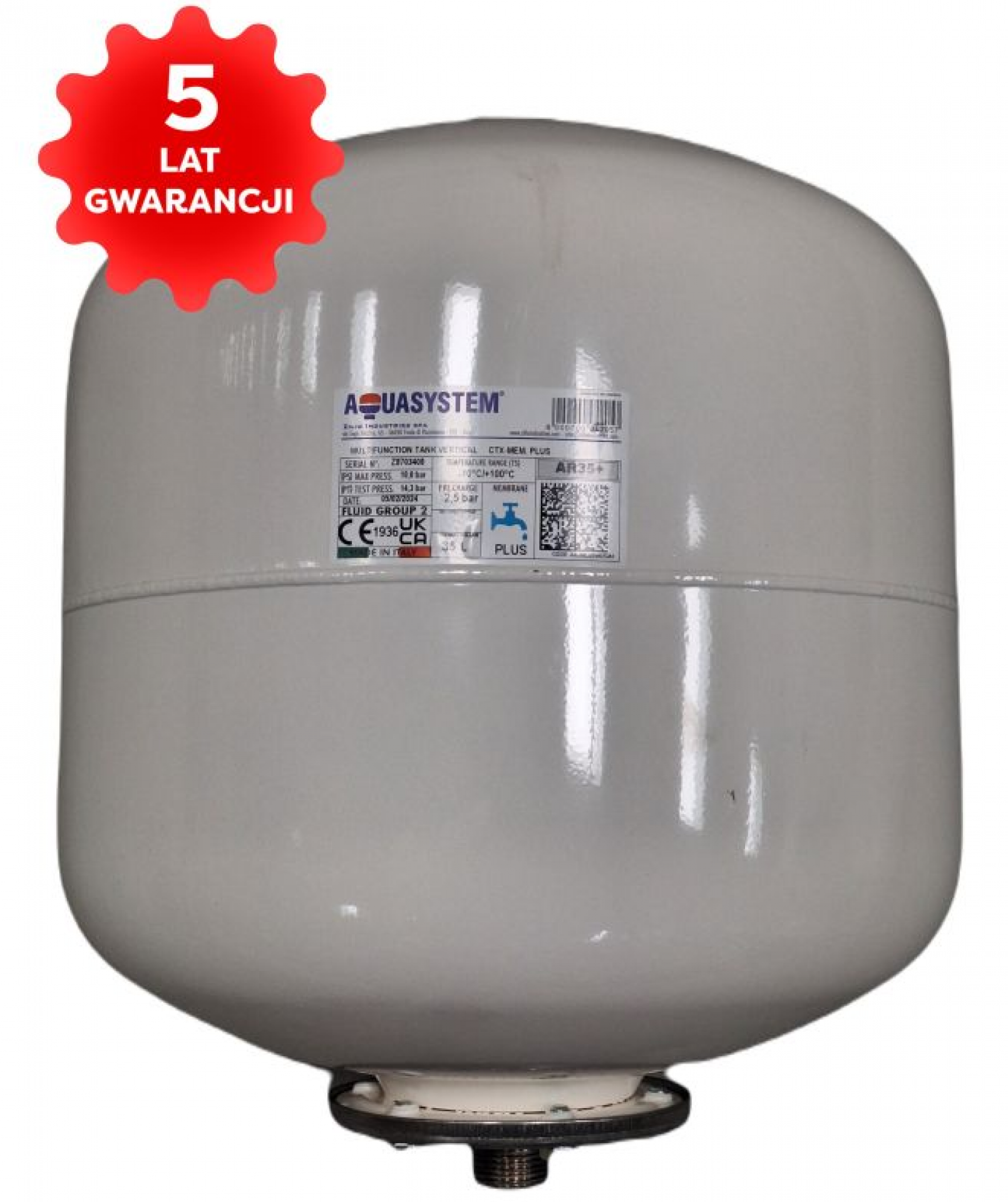 Zbiornik 35L pionowy AR35+ AQUASYSTEM
