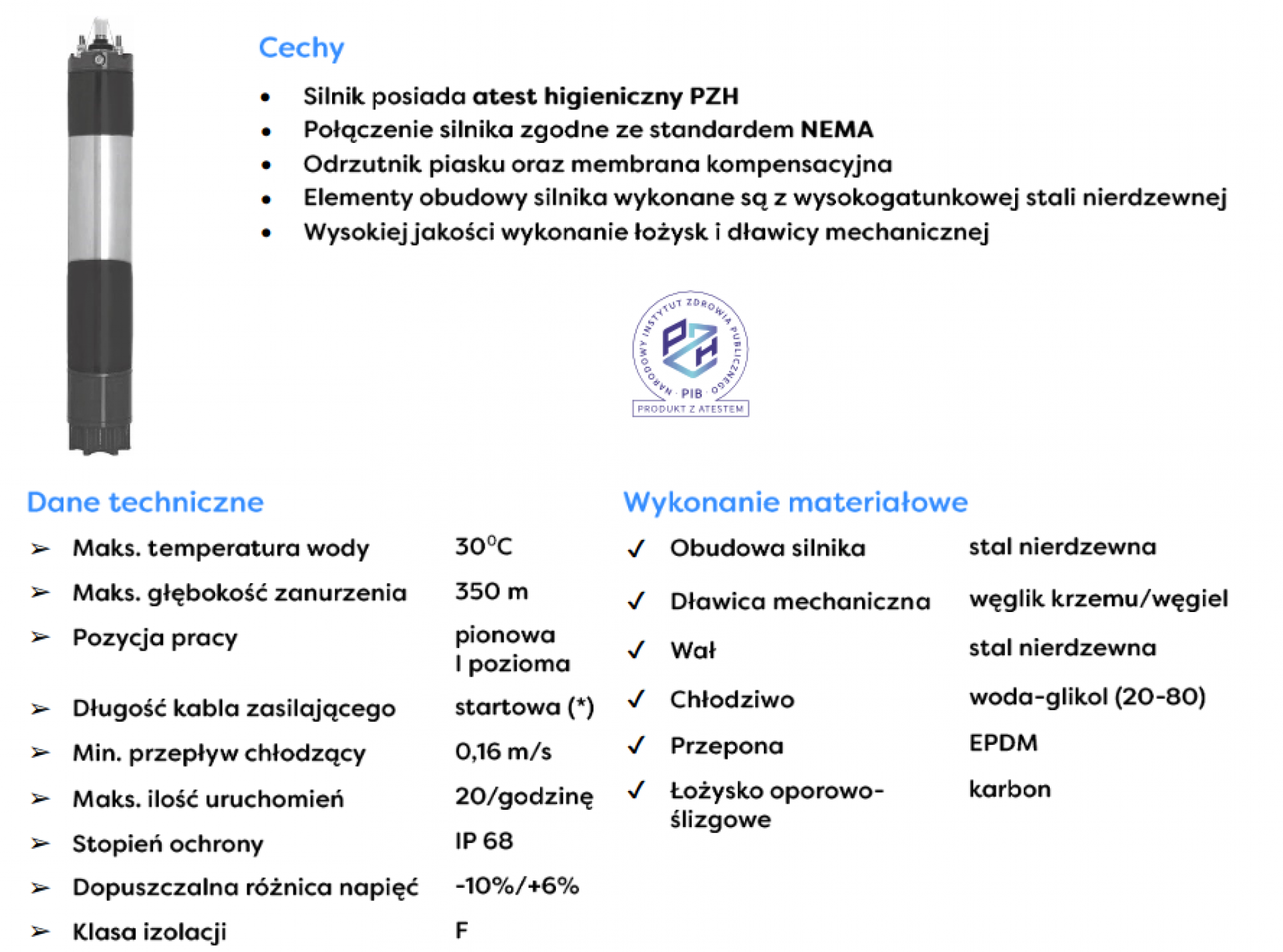 Silnik 6'' 9,2kW Omnigena wodny 400V