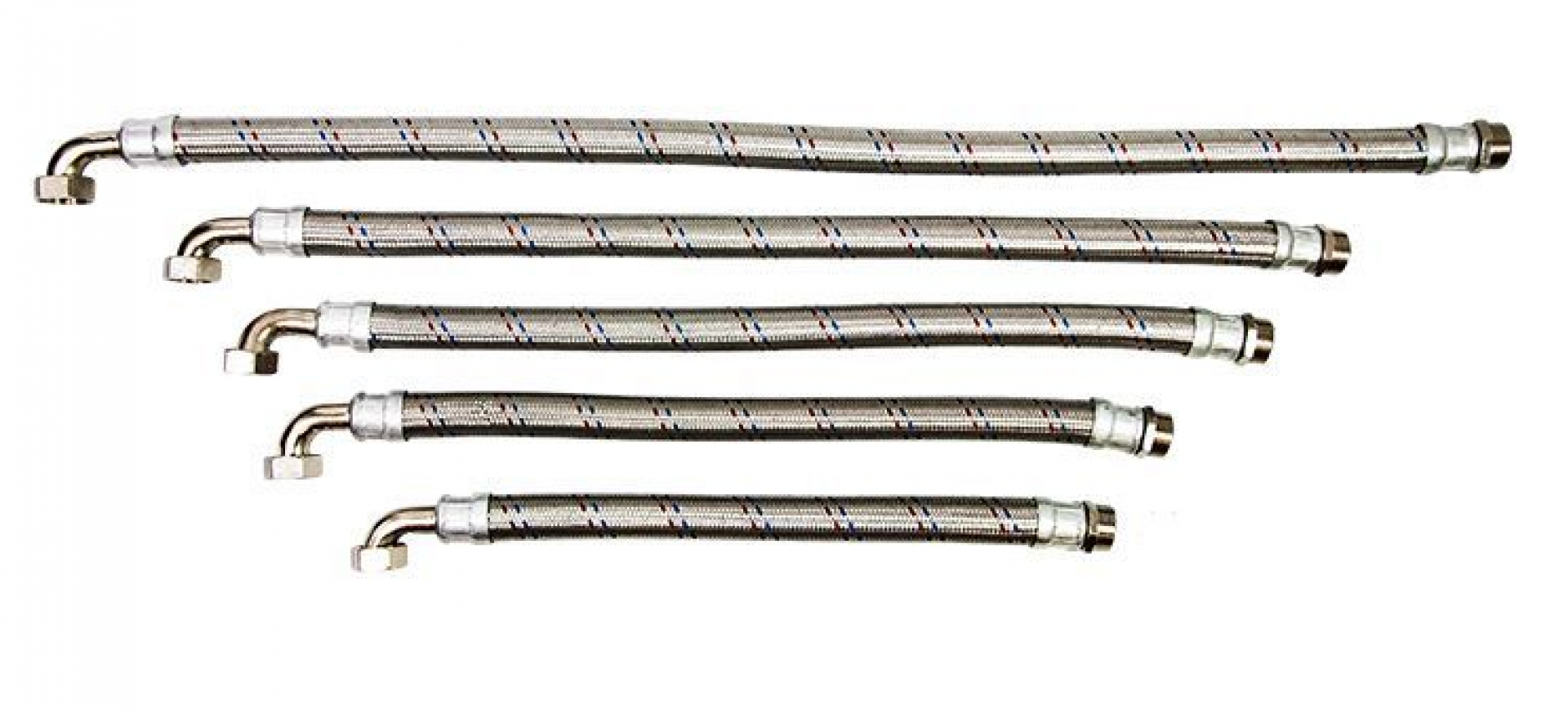 Wąż antywibracyjny 60cm z kolankiem 1 cal
