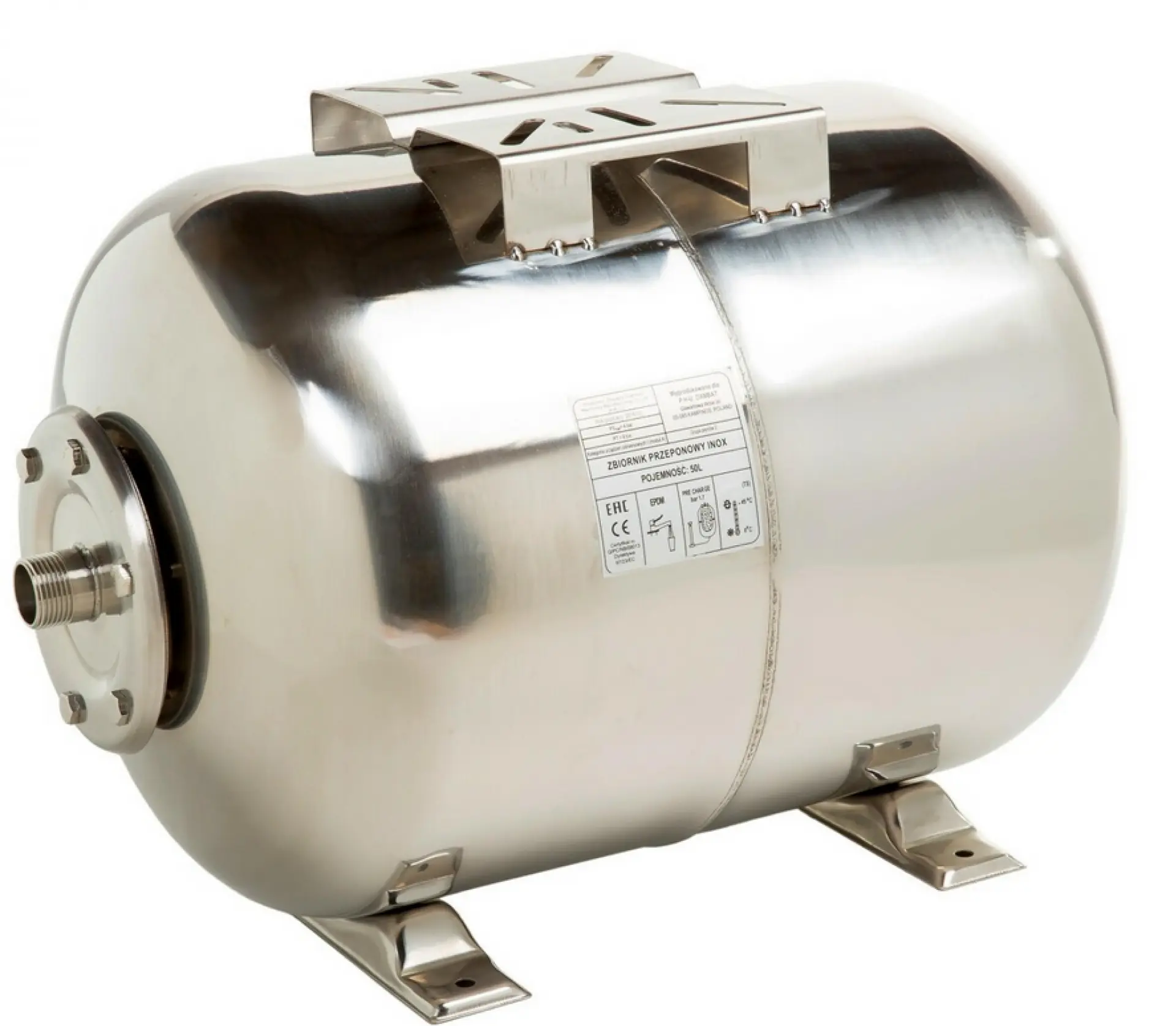 Zbiornik przeponowy 24L INOX poziomy IBO